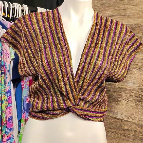 ASOS Tops - ASOS Multicolor Striped Crop Top